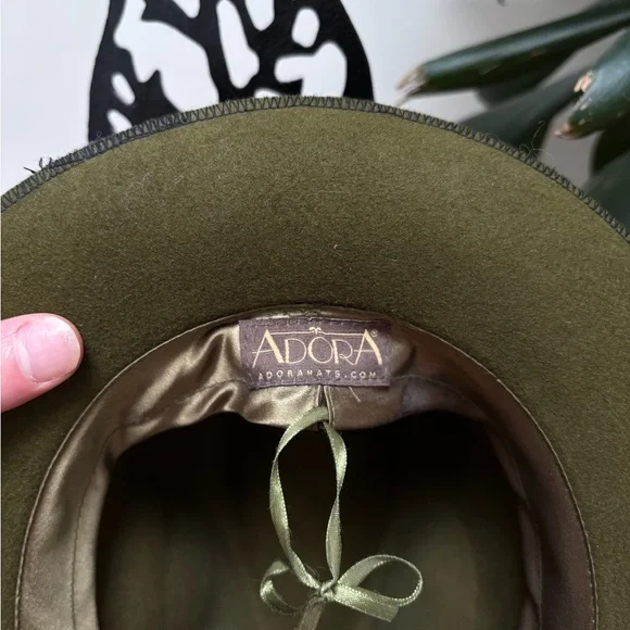 Olive Green Fedora Hat - Picture 6 of 7